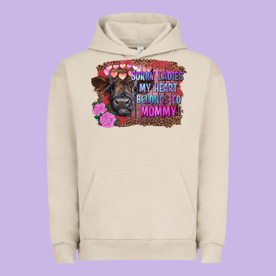 Sorry Ladies My Heart Belongs To Mommy Highland Calf Urban Hoodie Designed By Ranaportraitstore
