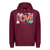 Burgundy nurse love Premium Hoodie - texasbilliewilder