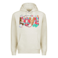 Oatmeal Heather nurse love Premium Hoodie - texasbilliewilder
