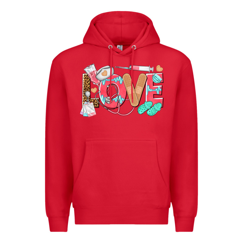Nurse Love Premium Hoodie by texasbilliewilder | Teevron