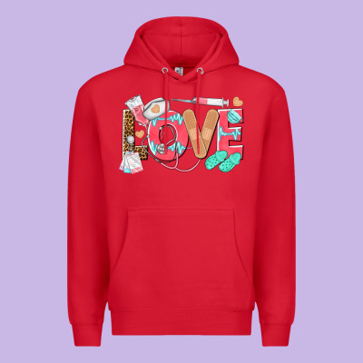 Nurse Love Premium Hoodie Designed By Texasbilliewilder