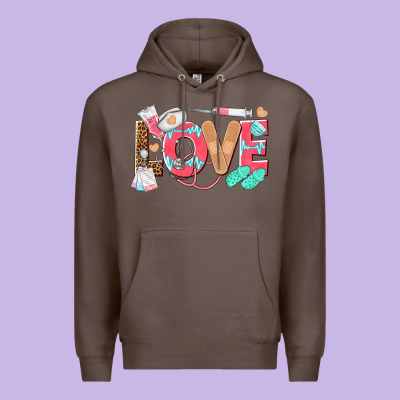 Nurse Love Premium Hoodie Designed By Texasbilliewilder
