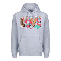 Heather Grey nurse love Premium Hoodie - texasbilliewilder