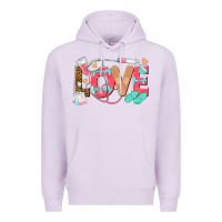 Lilac nurse love Premium Hoodie - texasbilliewilder