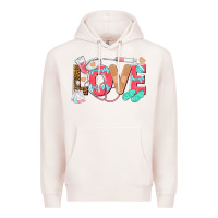Pale Pink nurse love Premium Hoodie - texasbilliewilder