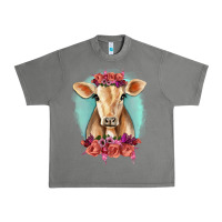 Tornado Floral Cow Urban Heavy Tee - RanaPortraitStore