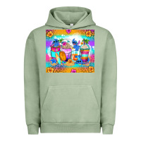 Pigment Oil Green stitch summer coffee cups Urban Hoodie - Zillion Design Studio