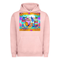Pigment Salmon stitch summer coffee cups Urban Hoodie - Zillion Design Studio