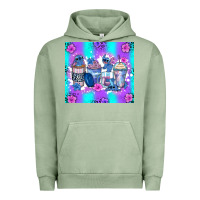 Pigment Oil Green stitch coffee cups Urban Hoodie - Zillion Design Studio