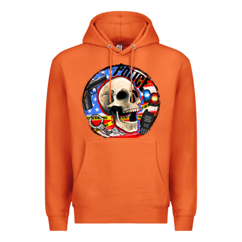 Police Skull And Police Equipment Premium Hoodie by AdoDesignShop | Teevron