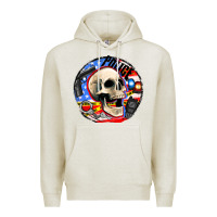 Oatmeal Heather police skull and police equipment Premium Hoodie - AdoDesignShop
