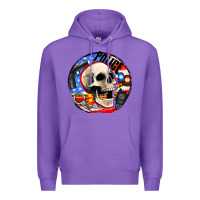 Purple police skull and police equipment Premium Hoodie - AdoDesignShop
