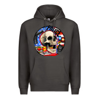 Smoke police skull and police equipment Premium Hoodie - AdoDesignShop