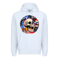 White police skull and police equipment Premium Hoodie - AdoDesignShop