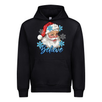 Black santa blue believe Urban Hoodie - RanaPortraitStore