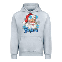 Heather Grey santa blue believe Urban Hoodie - RanaPortraitStore