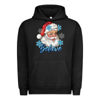 Pigment Black santa blue believe Urban Hoodie - RanaPortraitStore