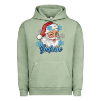 Pigment Oil Green santa blue believe Urban Hoodie - RanaPortraitStore