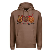 Chestnut peace love toy poodle Premium Hoodie - RanaPortraitStore