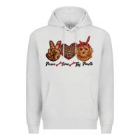 Dove Grey peace love toy poodle Premium Hoodie - RanaPortraitStore