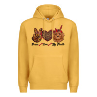 Mustard peace love toy poodle Premium Hoodie - RanaPortraitStore