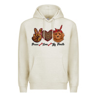 Oatmeal Heather peace love toy poodle Premium Hoodie - RanaPortraitStore