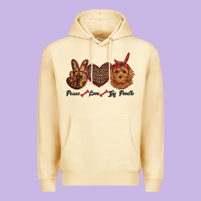Peace Love Toy Poodle Premium Hoodie Designed By Ranaportraitstore