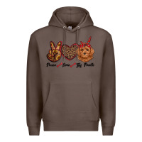 Coffee peace love toy poodle Premium Hoodie - RanaPortraitStore