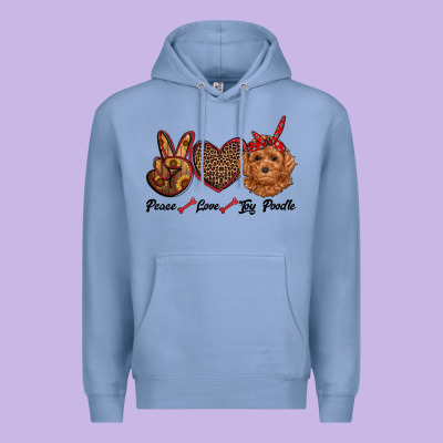 Peace Love Toy Poodle Premium Hoodie Designed By Ranaportraitstore