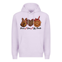 Lilac peace love toy poodle Premium Hoodie - RanaPortraitStore