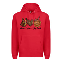 Red peace love toy poodle Premium Hoodie - RanaPortraitStore
