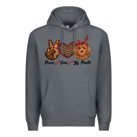 Rock peace love toy poodle Premium Hoodie - RanaPortraitStore