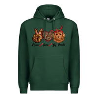 Sports Green peace love toy poodle Premium Hoodie - RanaPortraitStore
