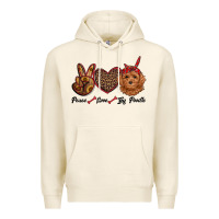 Tofu peace love toy poodle Premium Hoodie - RanaPortraitStore