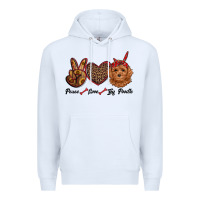 White peace love toy poodle Premium Hoodie - RanaPortraitStore