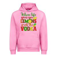Fuchsia Pink when life gives you lemons grab the vodka Urban Hoodie - texasbilliewilder