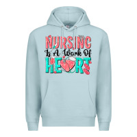 Blue Mist nursing is a work of heart Premium Hoodie - texasbilliewilder