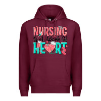 Burgundy nursing is a work of heart Premium Hoodie - texasbilliewilder
