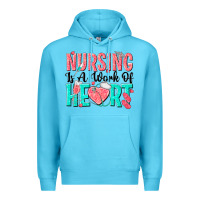 Ocean Blue nursing is a work of heart Premium Hoodie - texasbilliewilder