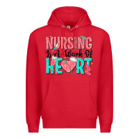Red nursing is a work of heart Premium Hoodie - texasbilliewilder