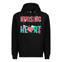 Black nursing is a work of heart Premium Hoodie - texasbilliewilder
