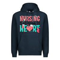Navy nursing is a work of heart Premium Hoodie - texasbilliewilder