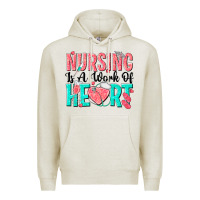 Oatmeal Heather nursing is a work of heart Premium Hoodie - texasbilliewilder