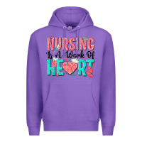 Purple nursing is a work of heart Premium Hoodie - texasbilliewilder