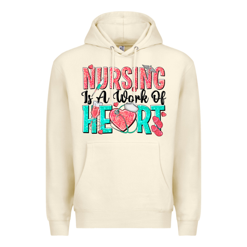 Nursing Is A Work Of Heart Premium Hoodie by texasbilliewilder | Teevron