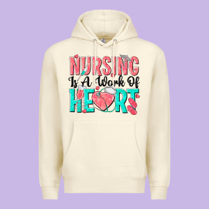 Nursing Is A Work Of Heart Premium Hoodie Designed By Texasbilliewilder