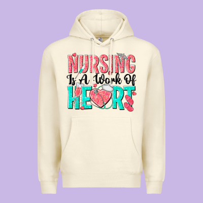 Nursing Is A Work Of Heart Premium Hoodie Designed By Texasbilliewilder