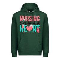 Sports Green nursing is a work of heart Premium Hoodie - texasbilliewilder