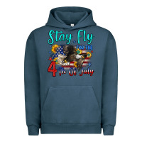 Pigment Midnight Navy stay fly for the 4 th of july Urban Hoodie - Zillion Design Studio