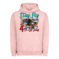 Pigment Salmon stay fly for the 4 th of july Urban Hoodie - Zillion Design Studio